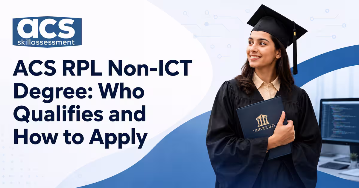 ACS RPL non-ICT degree eligibility matrix showing degree types, experience thresholds, and ANZSCO codes for assessment
